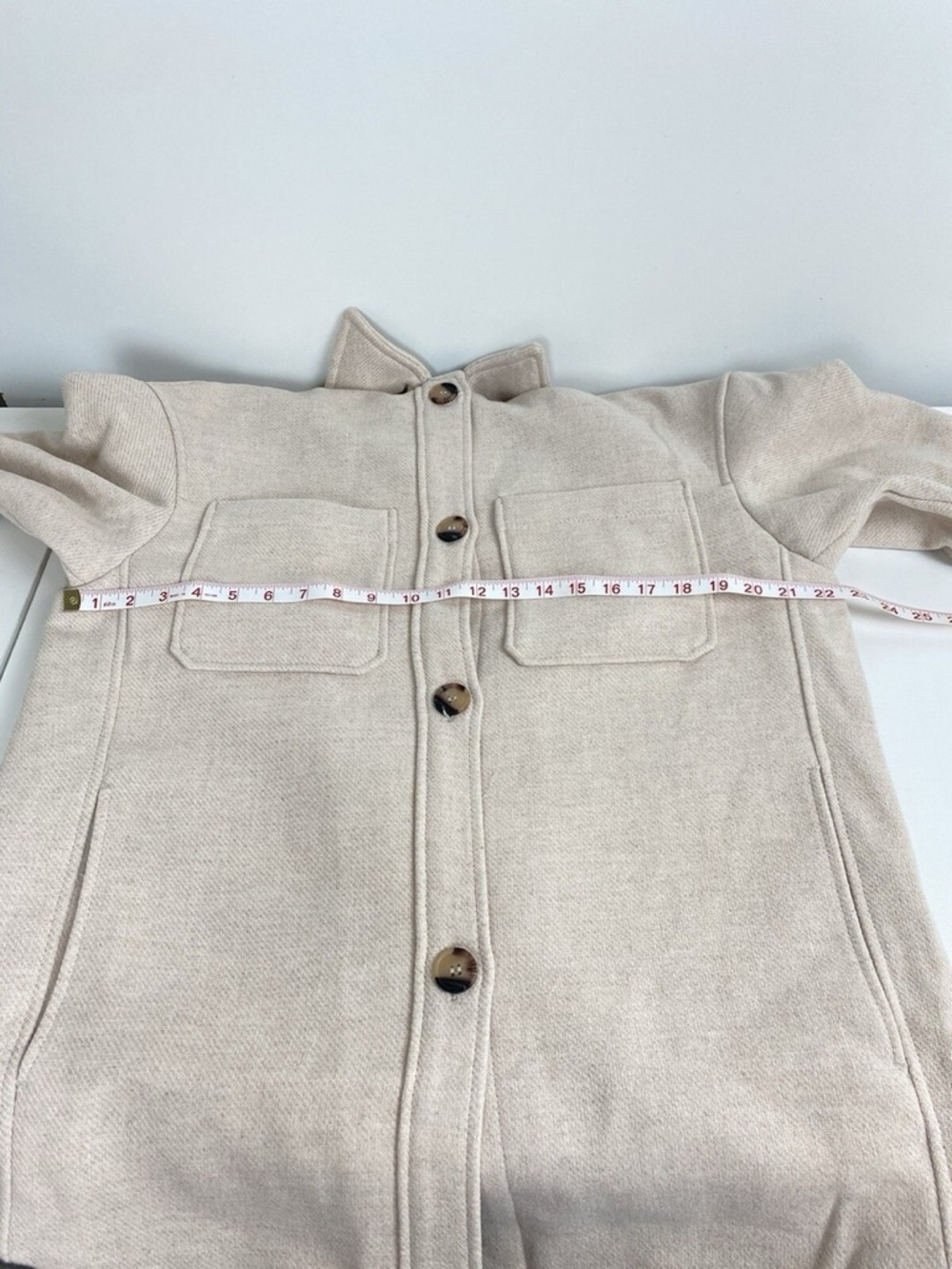 H&M Shirt Jacket Shacket Oversized Size Small Beige - Picture 7 of 8